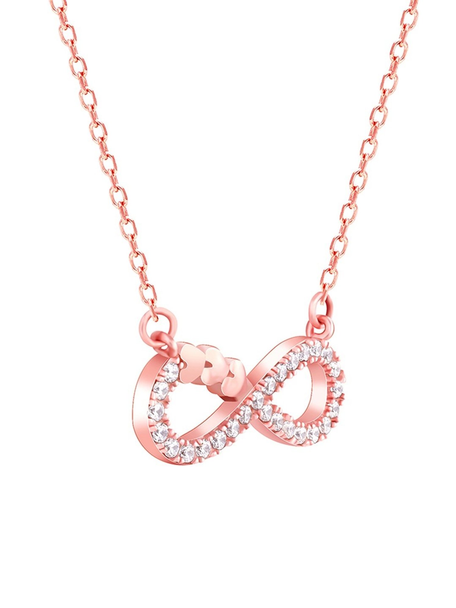 GIVA 92.5 Sterling Silver Double Infinity Love Necklace for Women