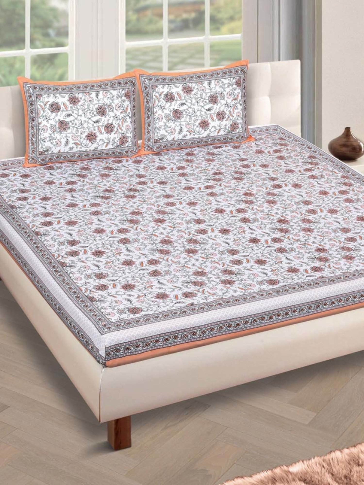 Romee Multicolor Cotton 180 TC Bed Sheet Set