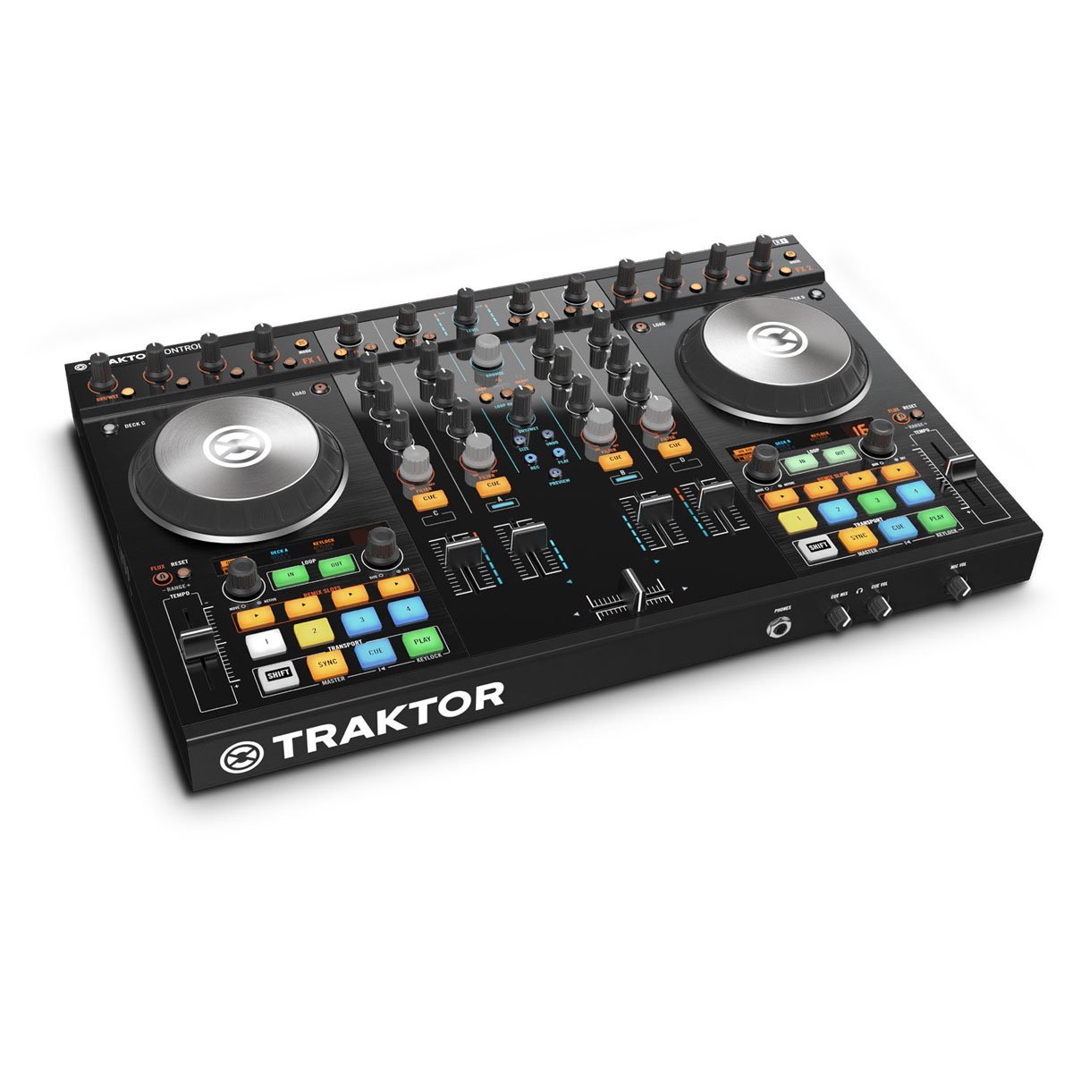 Native Instruments Traktor Kontrol S4 MK2 DJ Controller + Tascam DJ Headphone TH02 + (2) 1/4 cables 18ft ea