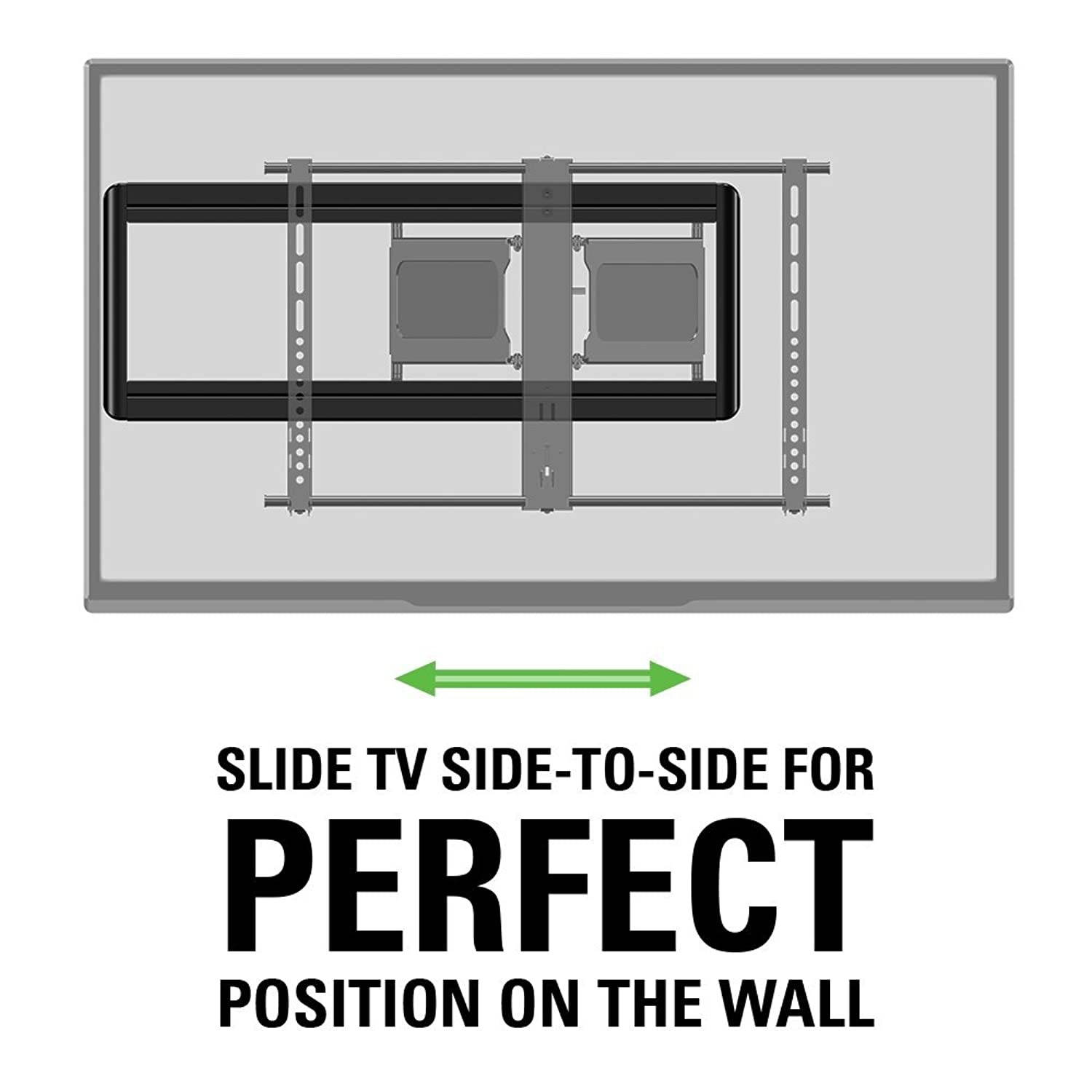Sanus Premium Full Motion Super Slim TV Wall Mount Bracket for 40" 84" TVs Holds Your TV Only 1.86 from The Wall Features 8 of Tilt, 50 of Swivel, 13.5 of Extension VLF613 B1, Black