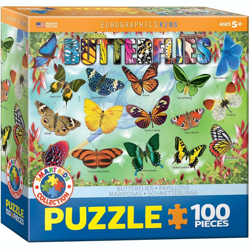 Eurographics Inc. Garden Butterflies 100 Piece Jigsaw Puzzle