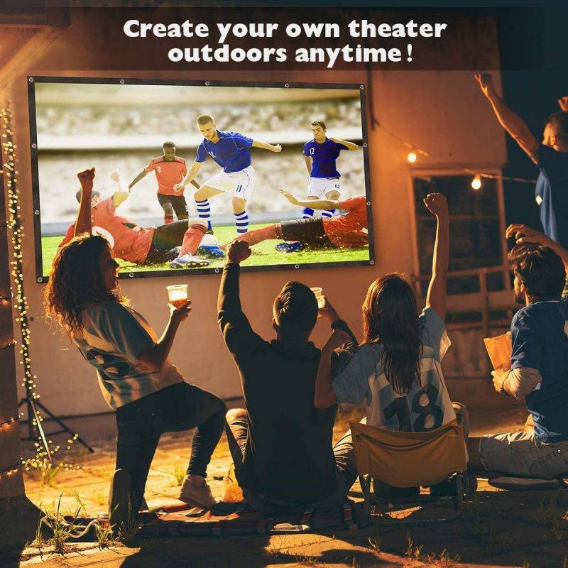 HOMEMAXS Projector Screen 120 Inch,Portable Movie Screen for Outdoor Indoor,4K 16:9 HD Foldable Wrinkle-Free Projection Screen(1.1 GAIN,160&deg;Viewing),Support Front Rear Projection