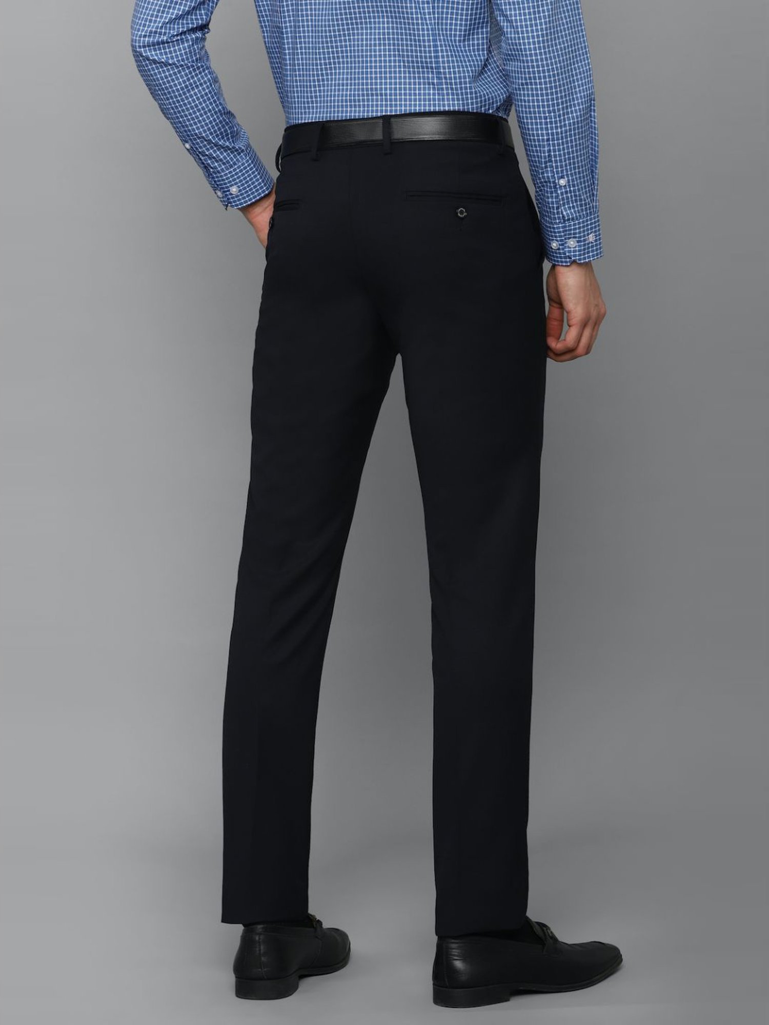 Louis Philippe Black Slim Fit Trousers