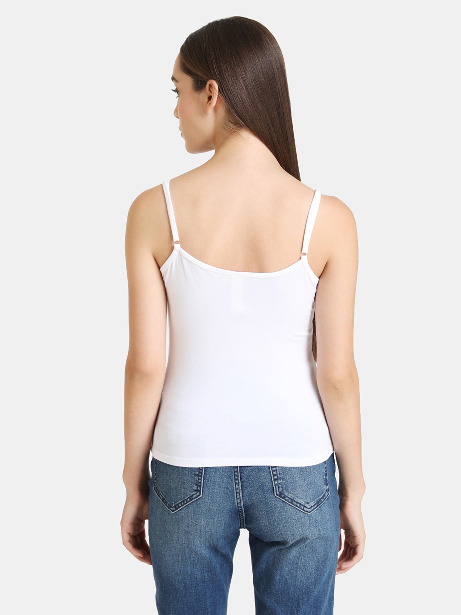 Kazo White Full Coverage Non-Padded Camisole