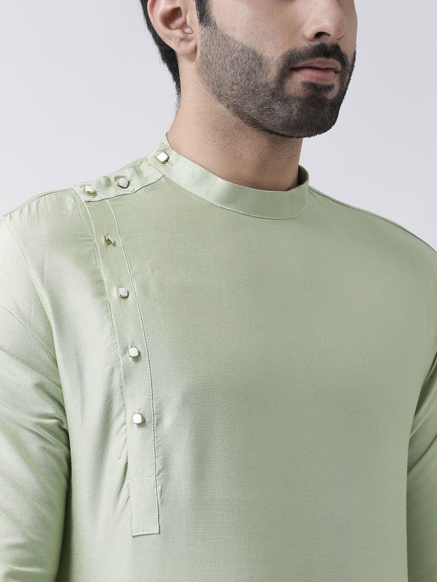 KISAH PLUS Light Green Regular Fit Kurta Bottom Set