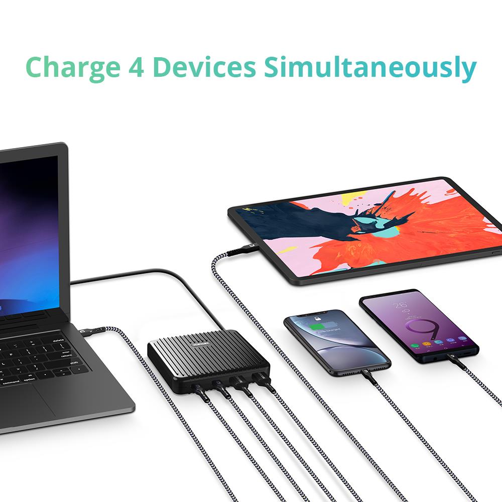 Zendure Superport 4: 100W USB-C Desktop Charger - Black, US CORD
