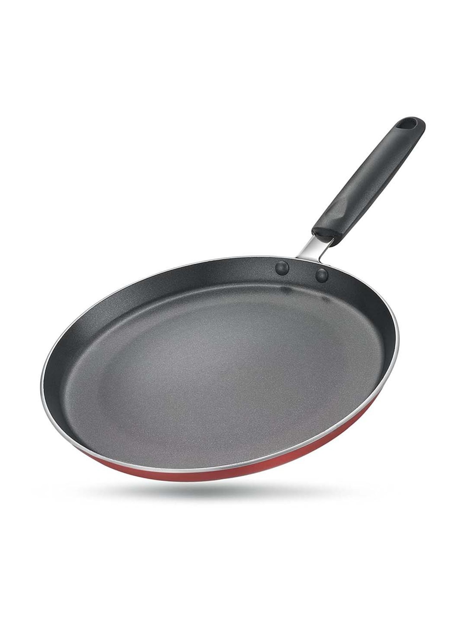 JUDGE Black & Red Aluminium Non-Stick Cookware Set (1 Kadai with Lid,1 Flat Tawa & 1 Frypan)