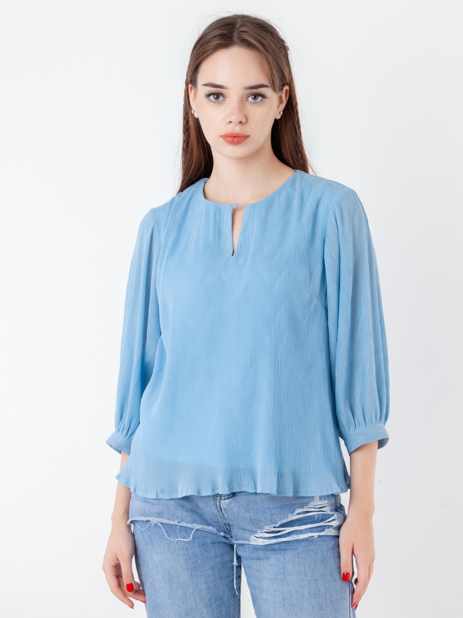 Zink London Blue Striped Top