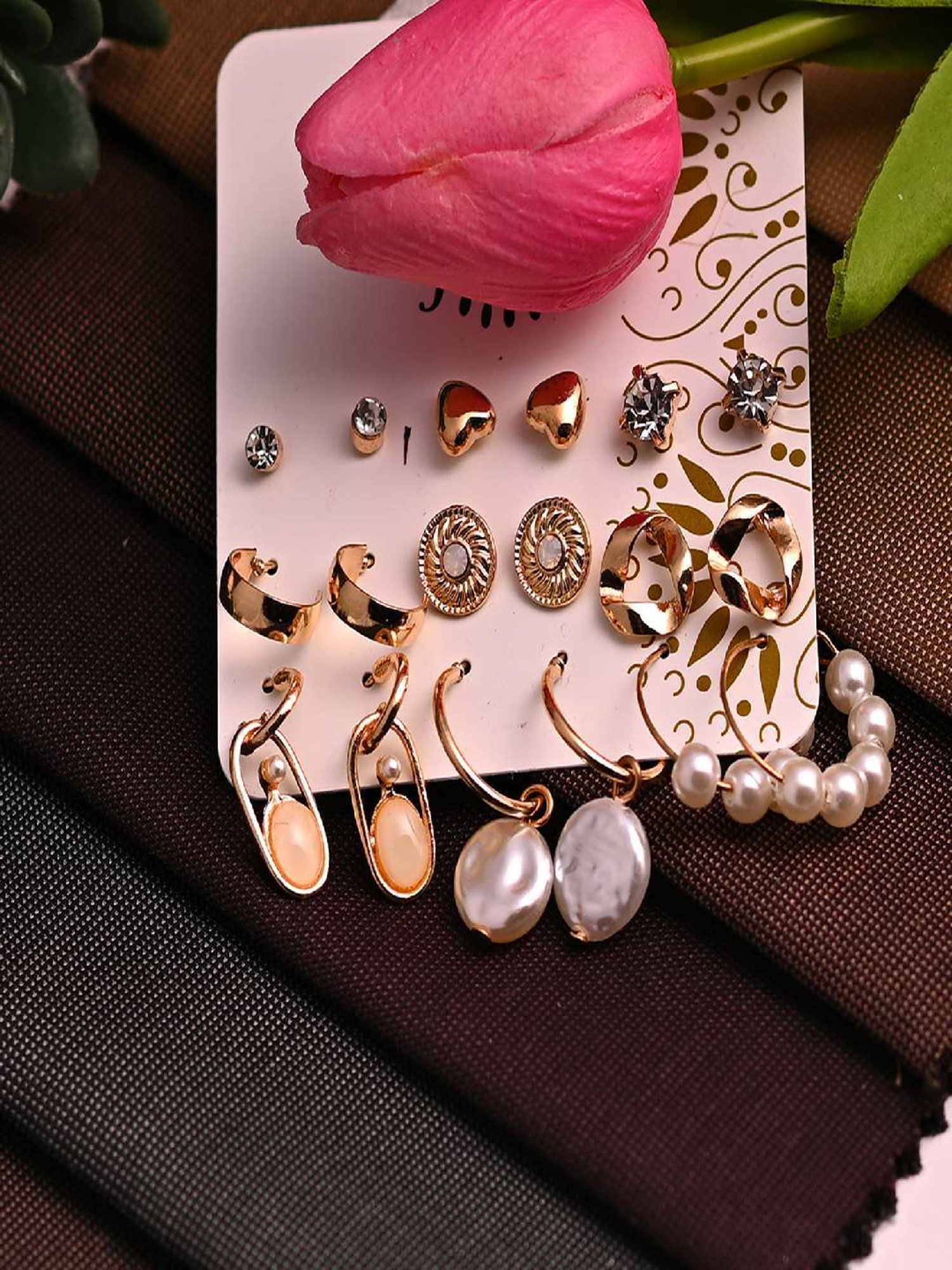 Jewelz Stylish Combo of Earrings for Girls & Women