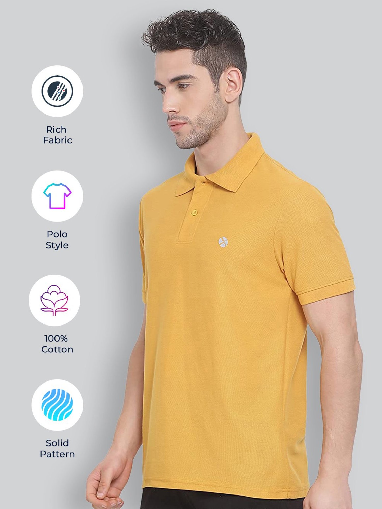 Lux Nitro Mustard Regular Fit Polo T-Shirt
