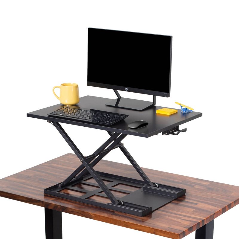 X-Elite Pro 28" Standing Desk Converter with Pneumatic Height-Adjustment - Black - Stand Steady