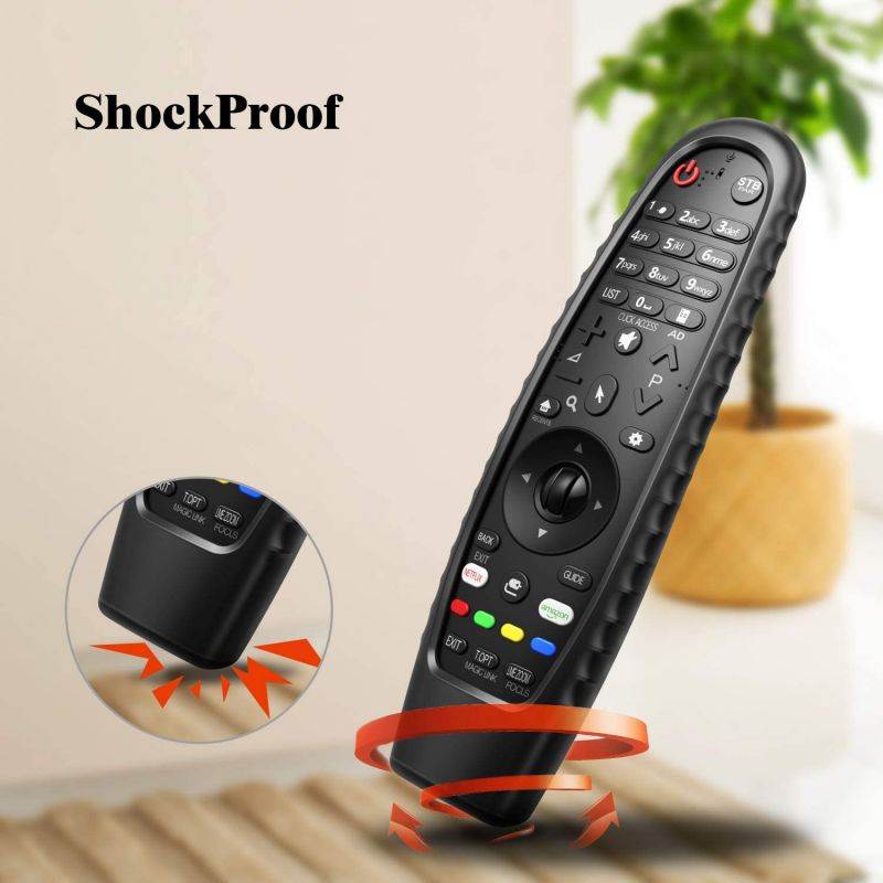 Fintie Silicone Protective Case for LG AN-MR600/ AN-MR650/ AN-MR18BA/ AN-MR19BA/ AN-MR20GA TV Remote Control, Anti Slip Anti-Lost Shockproof Magic Remote Cover Skin Holder Sleeve Protector (Black)