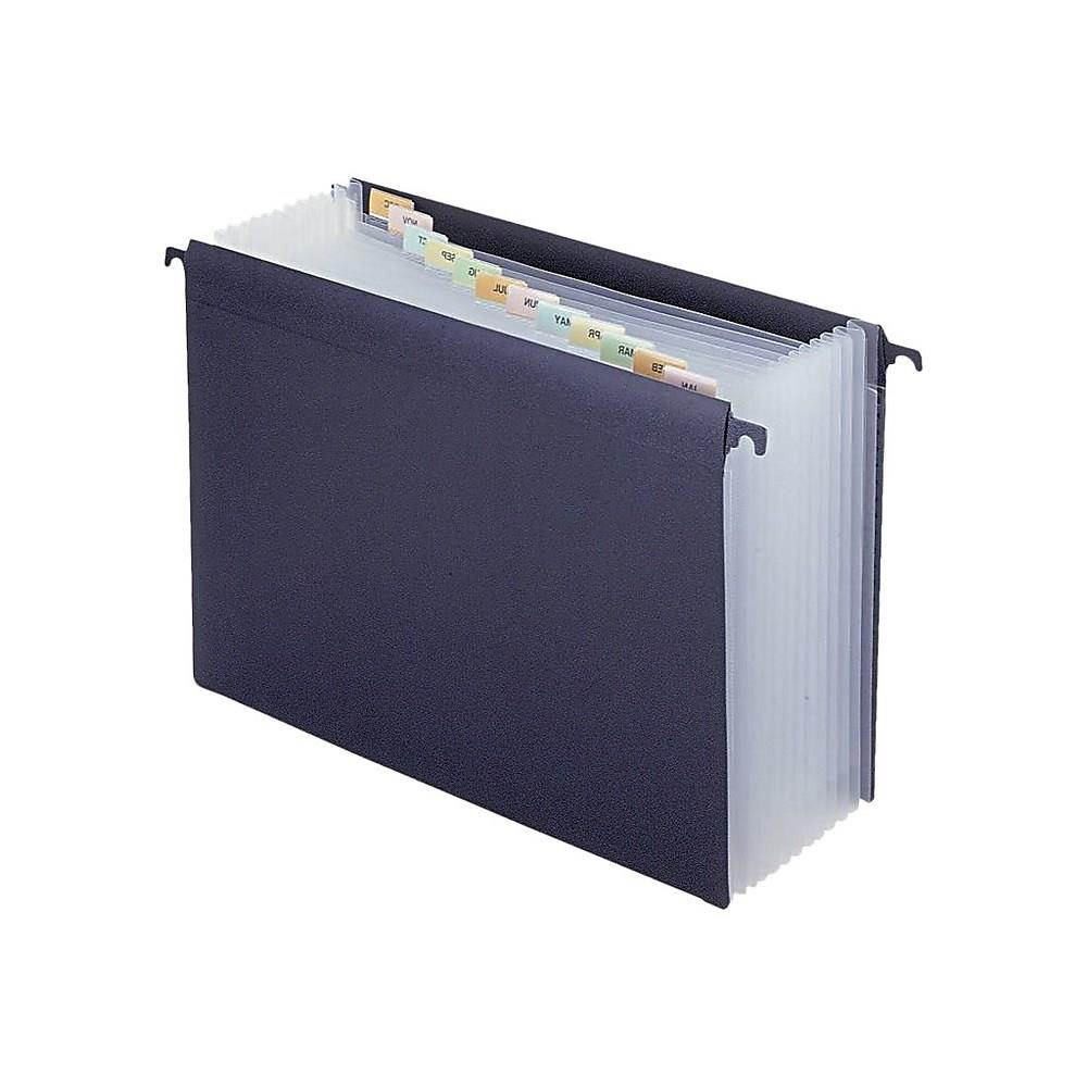 Staples Poly Expanding Hanging File Folder Jan-Dec Index Letter 12 Pocket Blk