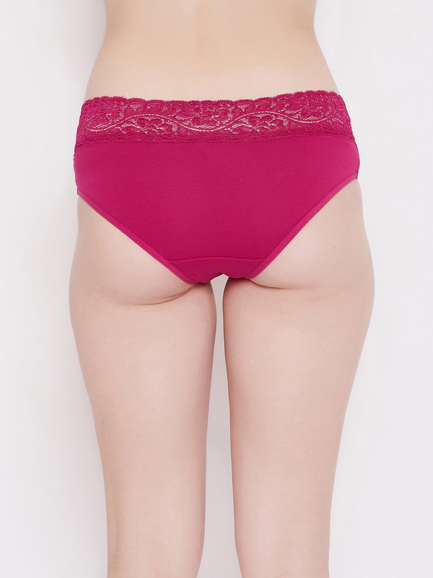 Clovia Pink Lace Hipster Panty