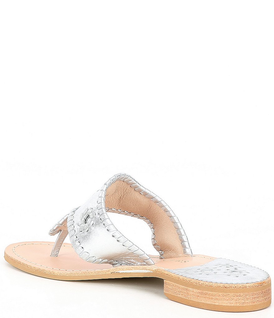 Jack Rogers Jacks Metallic Leather Flat Sandals