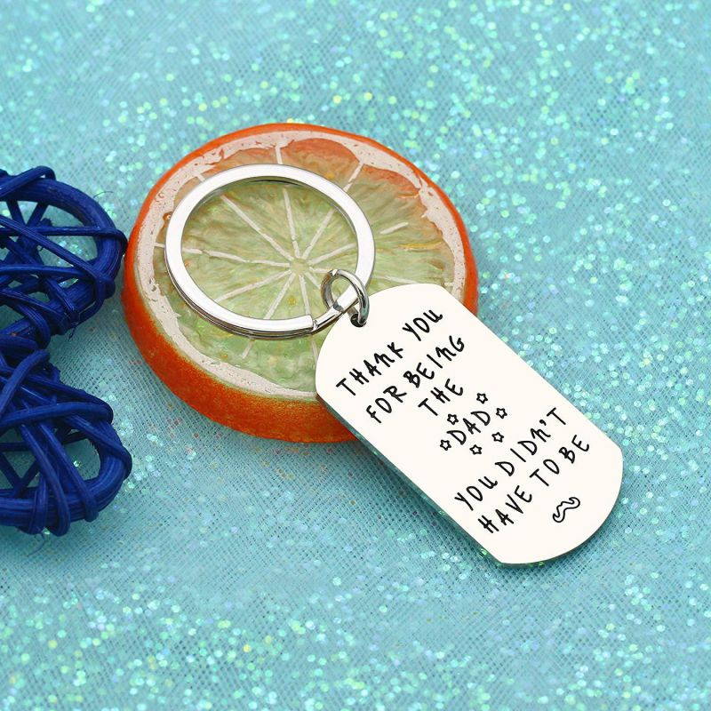 CAROMAY Key Chains Thank You for Being The Dad Stainless Steel Tags Papa Father Men Family Gifts