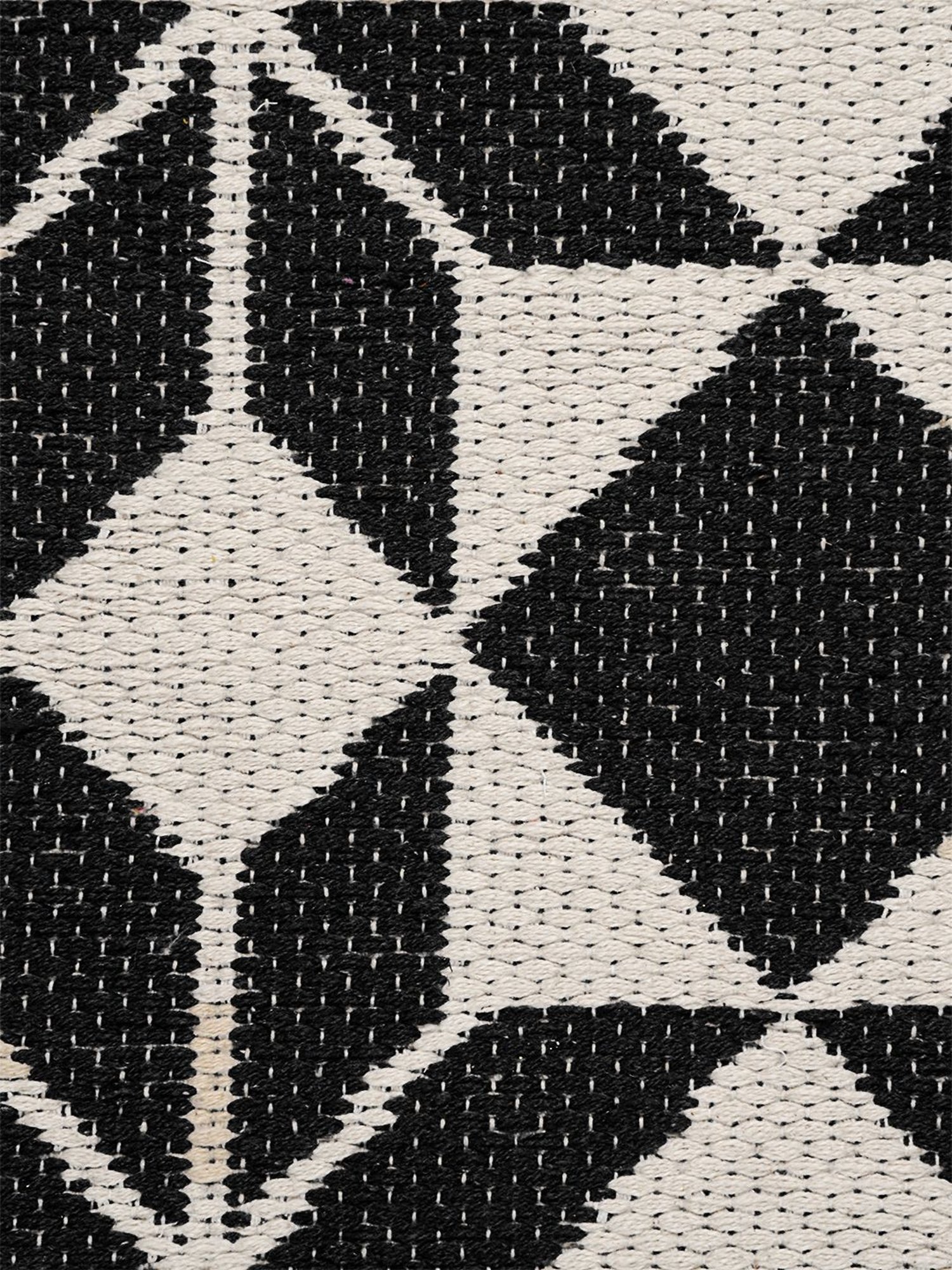 Saral Home Abstract Black Cotton Multiuse Handwoven Rug