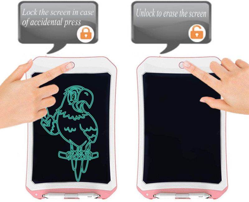 JRD&BS WINL 8.5 in Drawing Tablet Doodle Pad Toys for Kids Birthday Gift for 4-13 Yr Old Writing Tablet with Stylus Smart Paper for Drawing Writer, for Teen Boys Girls (Pink White D)