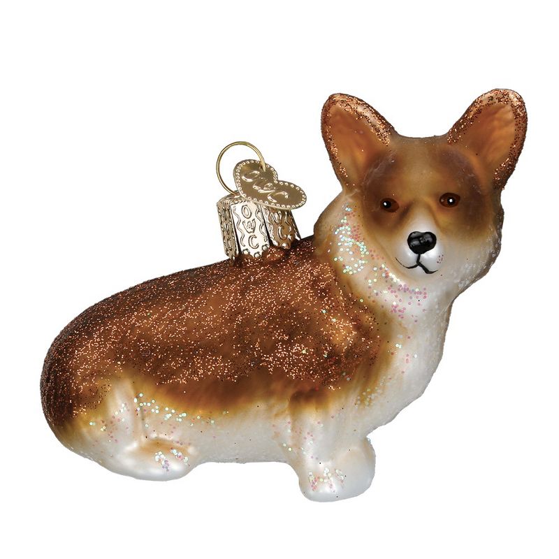 Old World Christmas 3.5" Old World Christmas Pembroke Welsh Corgi Glass Ornament #12427