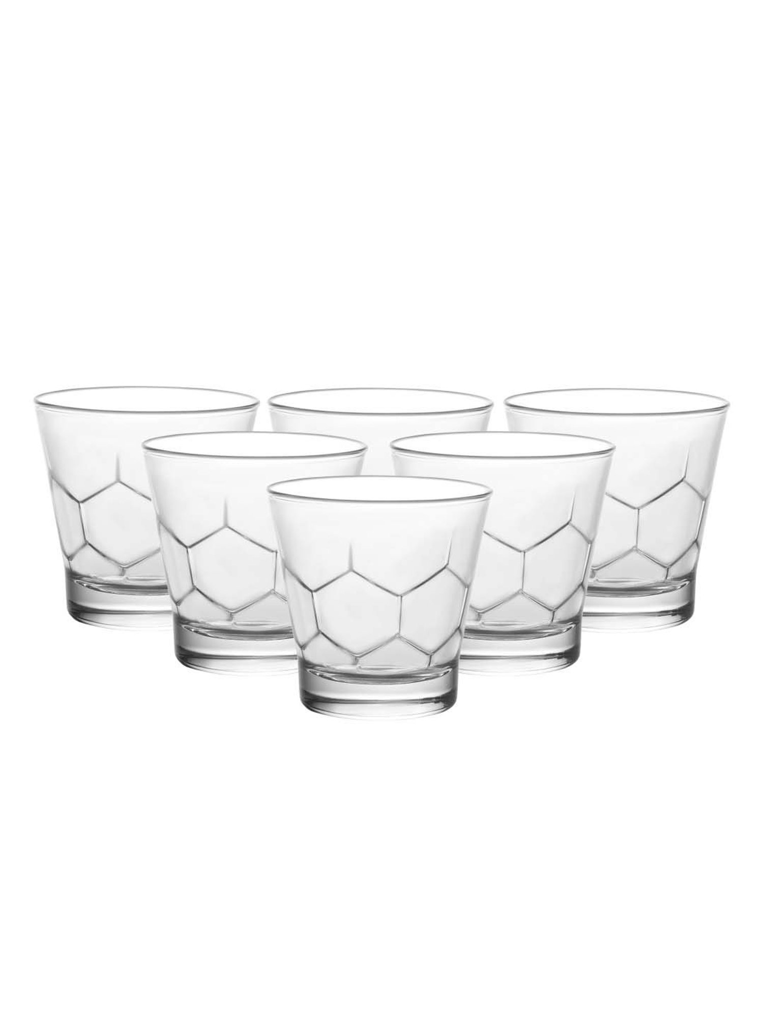 Duralex 'Hexagone' Transparent Glass 24.5 cm Tumbler (0.21 L) - Set of 6