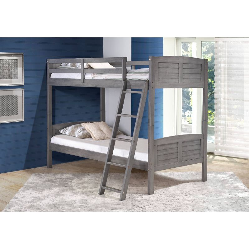 Twin/Twin Louver Bunk Bed Antique Gray - Donco Kids