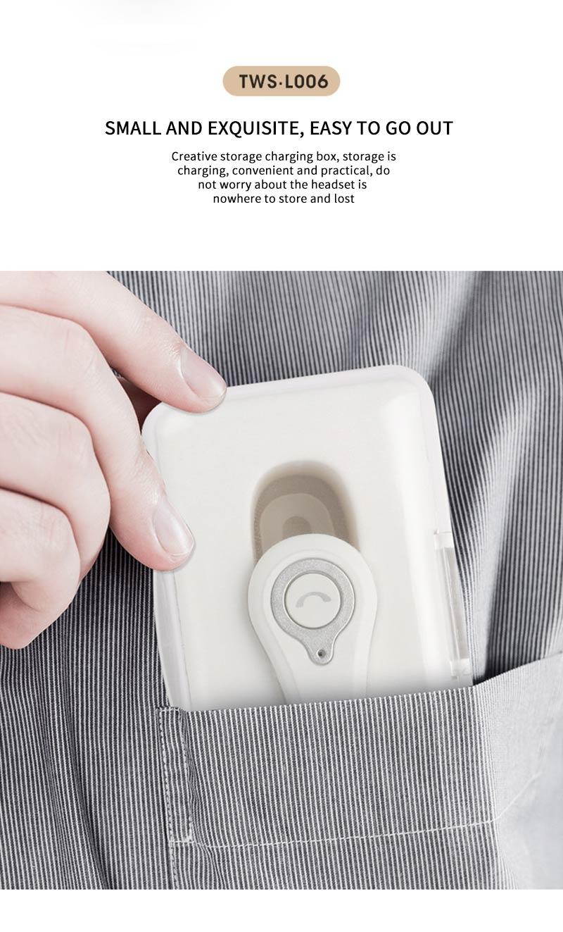 DPRUI wireless headphones with Charging Box Wireless Stereo Earbud Business Earphone Bluetooth headphones for a mobile phone (Gold)