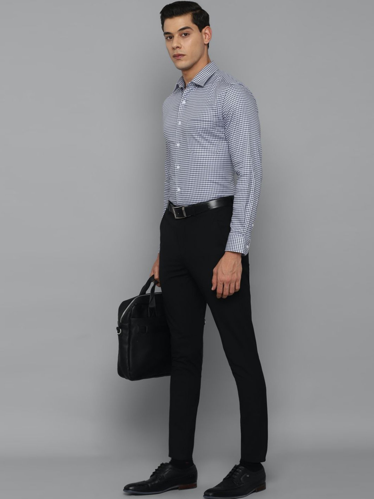 Louis Philippe Black Regular Fit Trousers