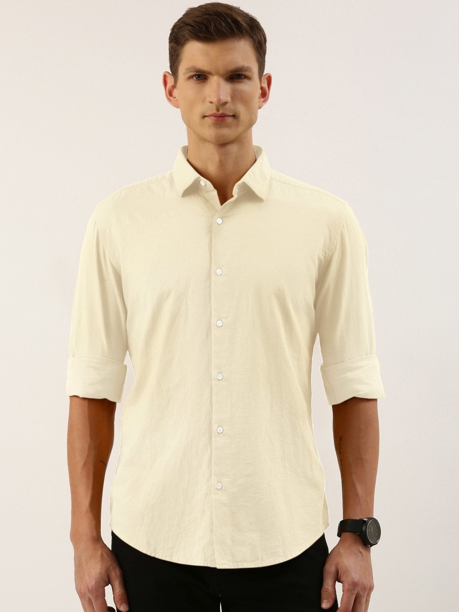 IVOC Lemon Yellow Slim Fit Shirt