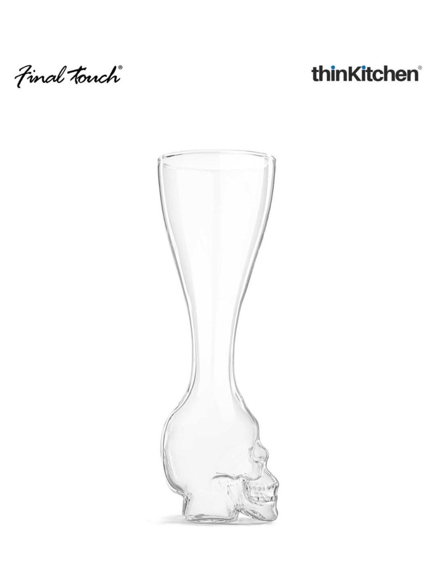 Final Touch Transparent Glass Brain Freeze Beer Glass & Stand (0.355 L)