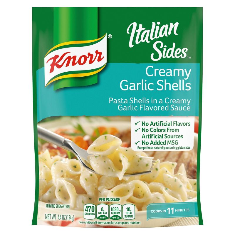 Knorr Italian Sides Pasta Side Dish Creamy Garlic Shells - 4.4oz