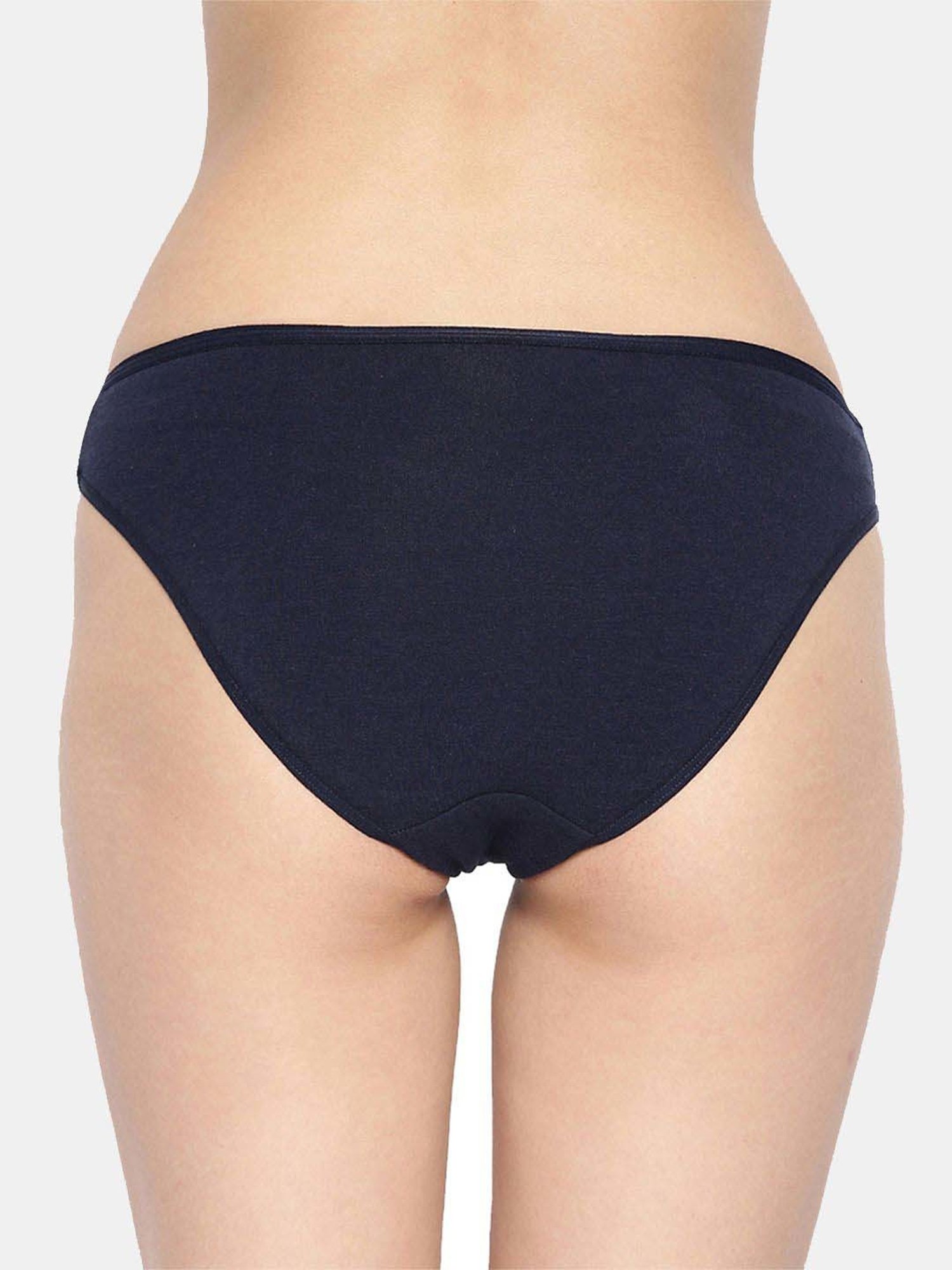 Inner Sense Navy & Beige Plain Bikini Panty - Pack Of 2