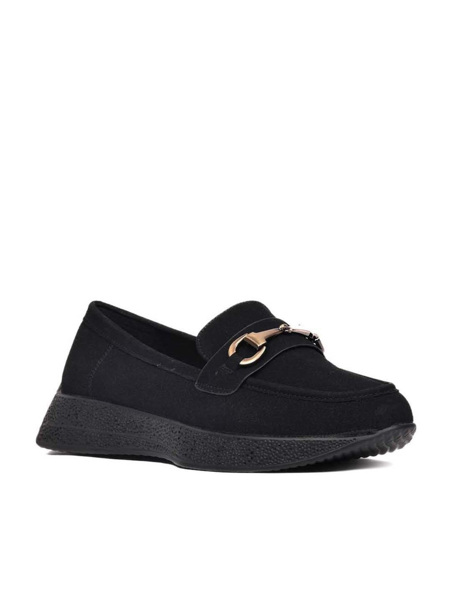Jove Women's Black Wedge Loafers