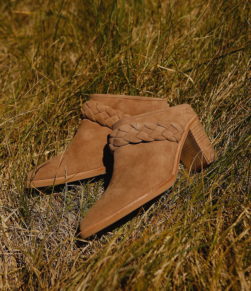 Dolce Vita Serla Braided Strap Suede Shootie Mules