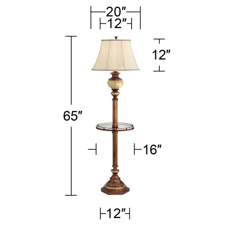 Kathy Ireland 65" High Night Light Glass Tray Floor Lamp