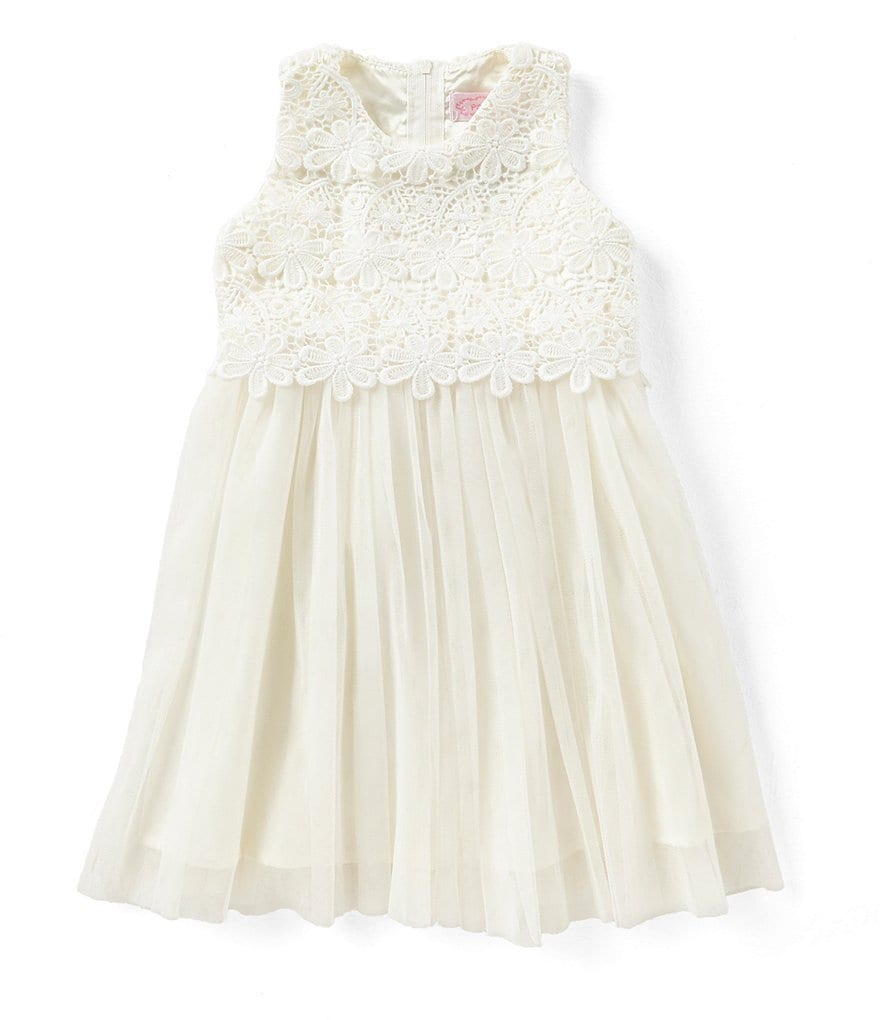 Popatu Little/Big Girls 2-8 Lace/Tulle Tie-Back Dress