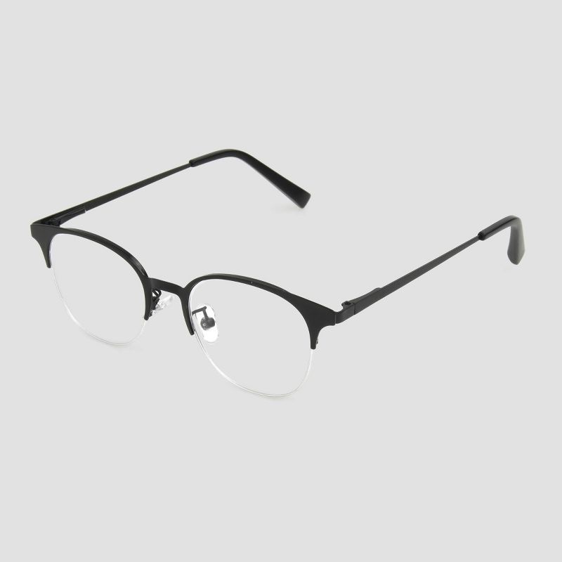 Women's Matte Browline Blue Light Filtering Glasses - A New Day™ Black