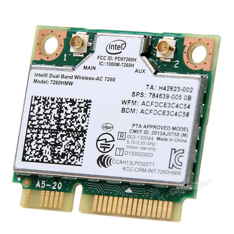 Intel Network 7260HMW WiFi Wireless-AC Dual Band 2x2 867Mbps +Bluetooth 4.0 Card