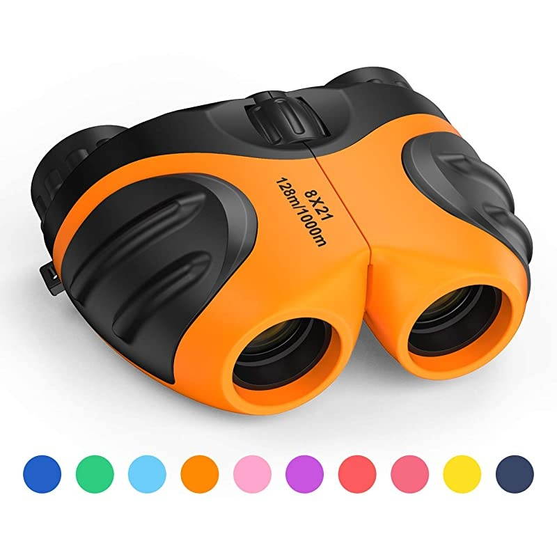 Binoculars for Kids Outdoor Toys for 312 Years Old Kids 8X21 High Resolution Compact Waterproof Bird Watching Foldable Binocular Perfect for TravelCampingHikingBirthday XmasOrange