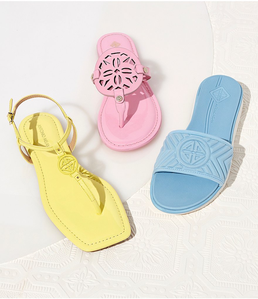 Antonio Melani Darsee Patent Leather Thong Flat Sandals