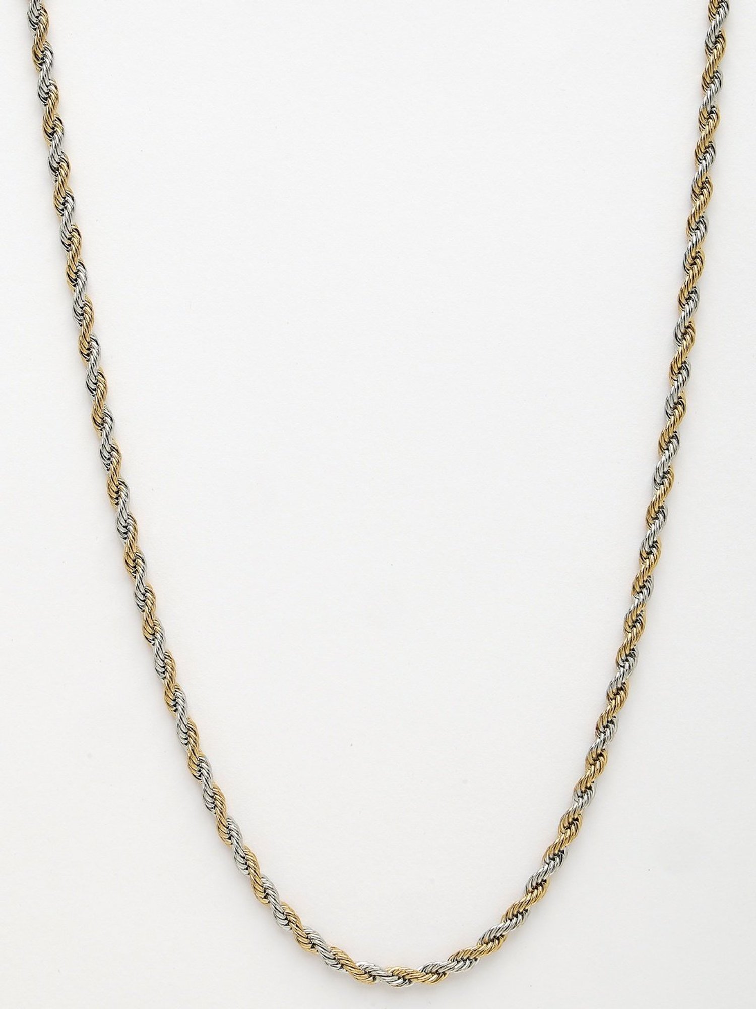 NVR Men Rhodium-Plated Stainless Steel Chain