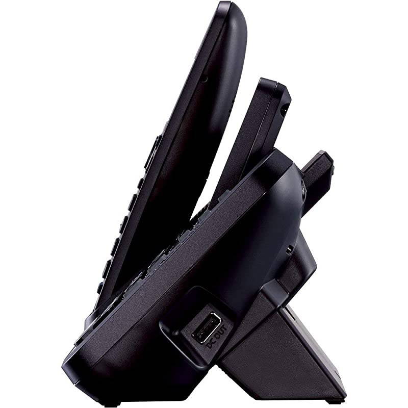 2-Line Cordless Phone System with 1 Handset - Answering Machine, Link2Cell, 3-Way Conference, Call Block, Long Range DECT 6.0, Bluetooth - KX-TG9541B (Black)