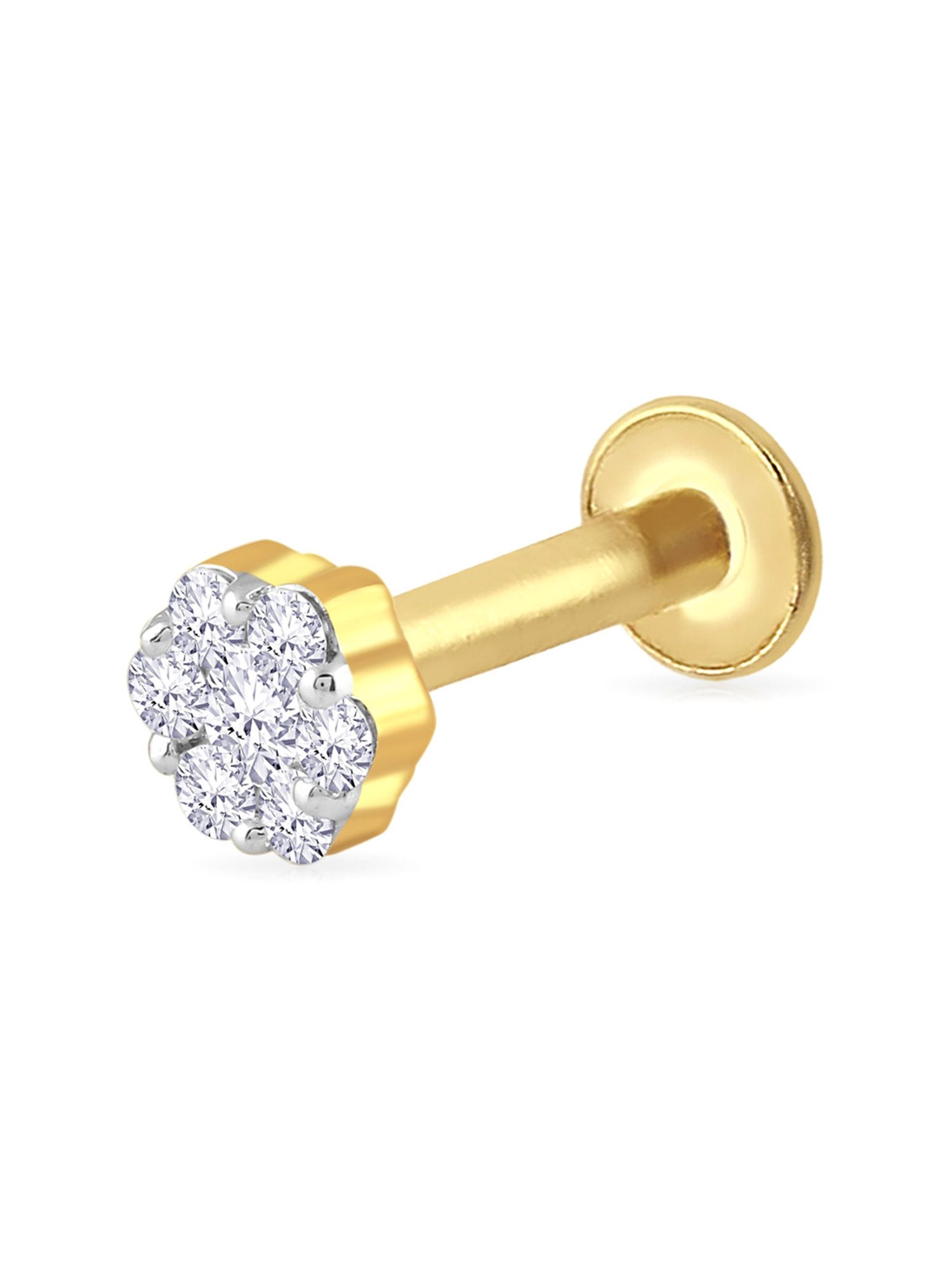 Malabar Gold and Diamonds 18k Gold & Diamond Mine Nosepin for Women