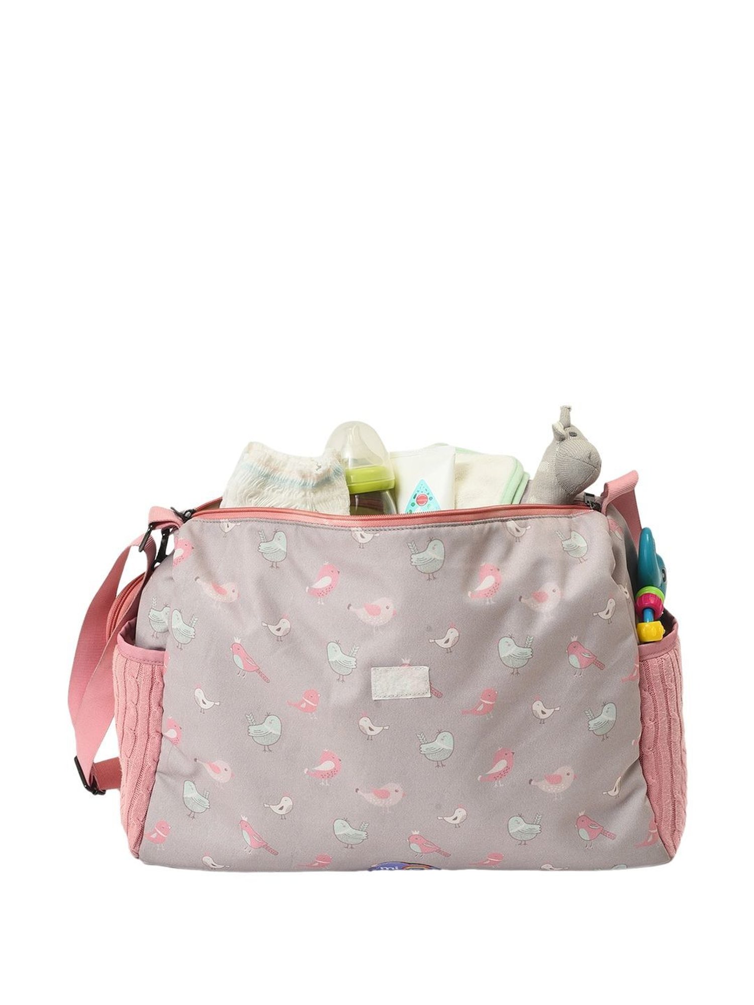 MiArcus Pink Peony Knitted Diaper Bag