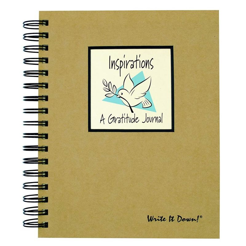 Inspirations, A Gratitude Journal - Kraft Hard Cover (prompts on every page, recycled paper, read more...)