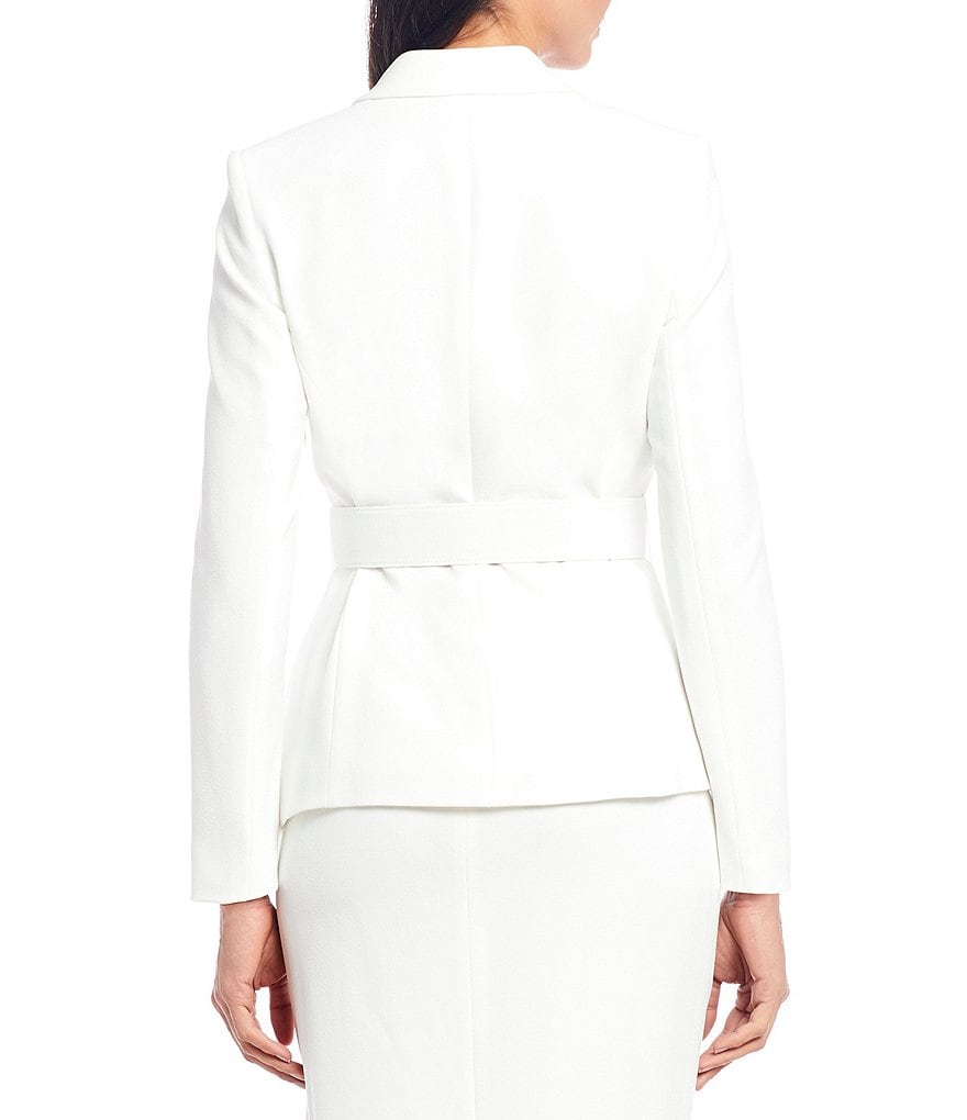 Tahari ASL Crepe Pearl Neckline Jacket 2-Piece Dress Suit