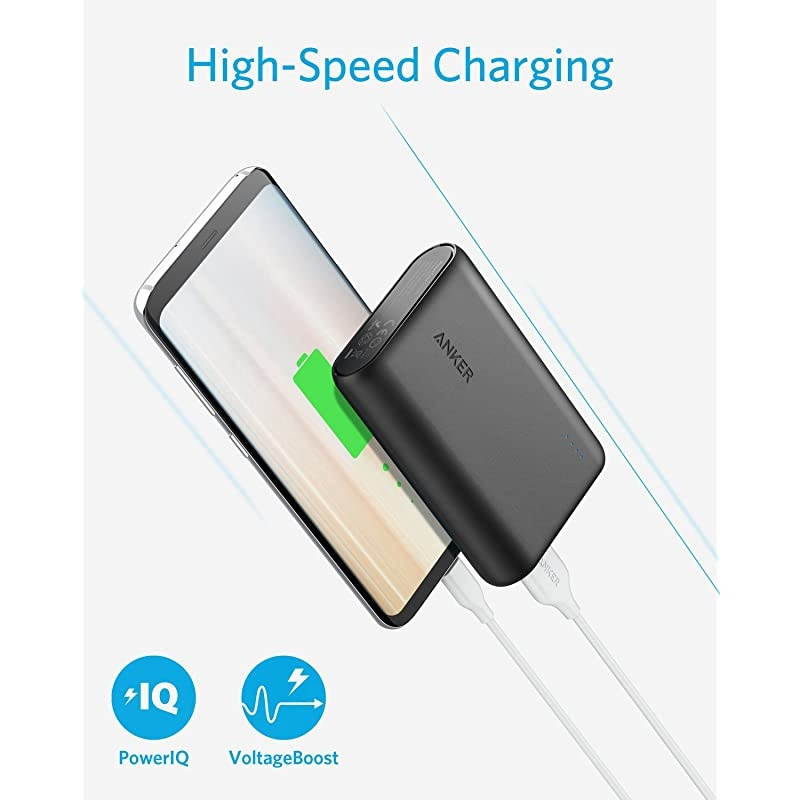 PowerCore 10000 Portable Charger One of The Smallest and Lightest 10000mAh Power Bank UltraCompact Battery Pack HighSpeed Charging Technology Phone Charger for iPhone Samsung and More
