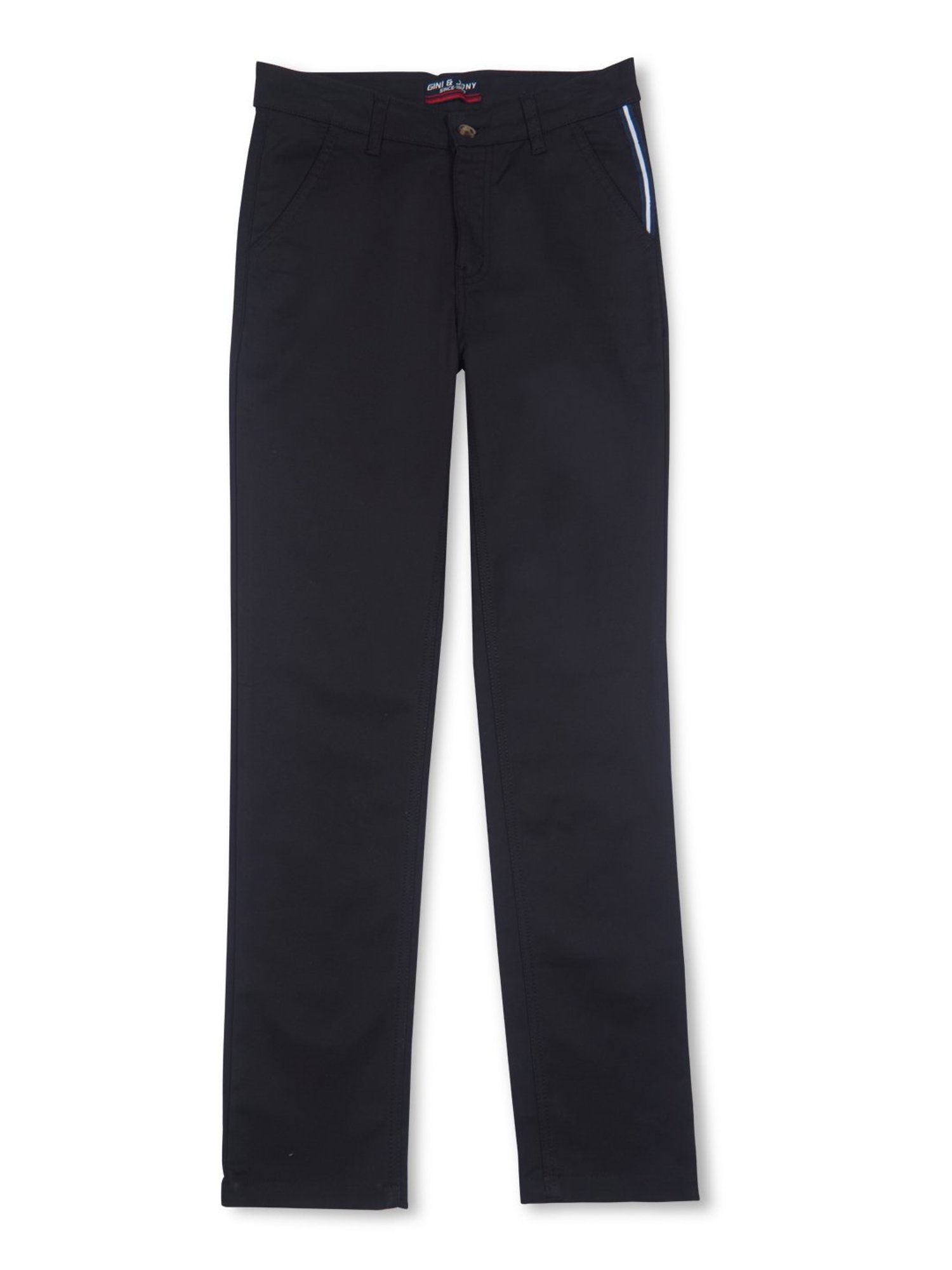 Gini & Jony Boys Black Solid Trousers