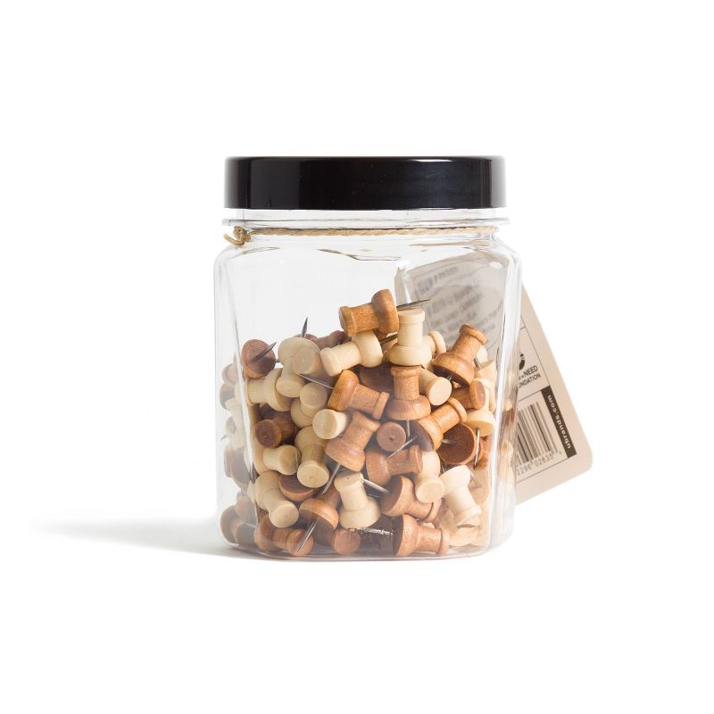 U Brands 150ct Wooden Push Pins with Jar