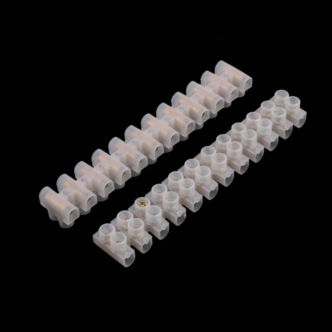 6Pcs 12 Position 2 Row Strip Barrier Terminal Block Connector 380V 20A