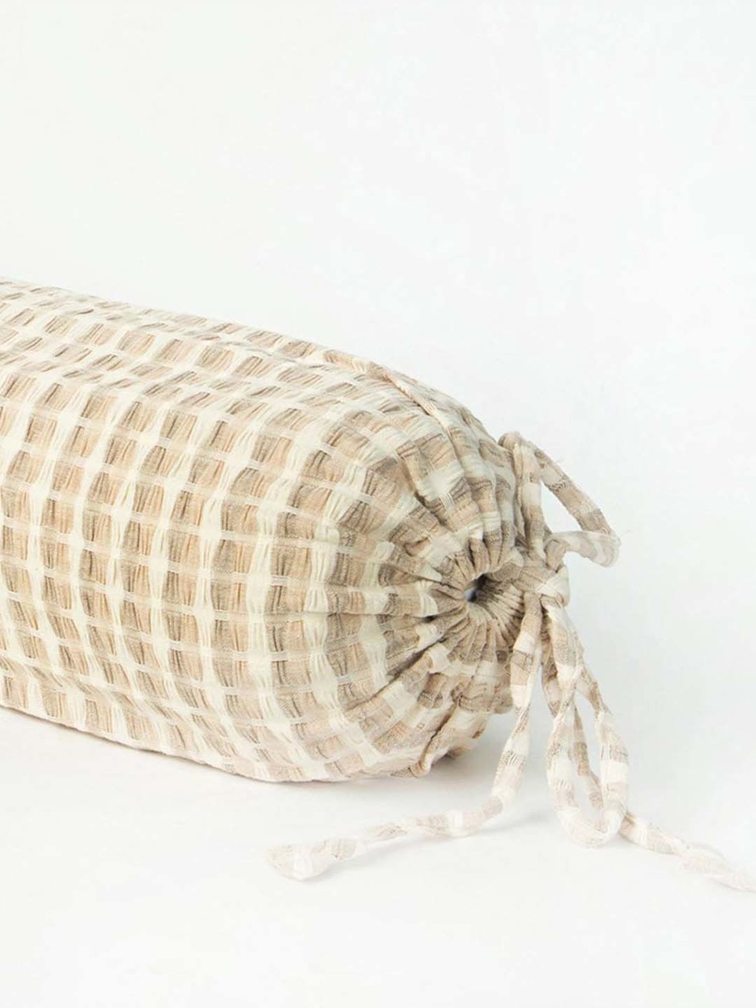 Fabindia Home Deepali Beige Cotton 104 TC Bolster Cover